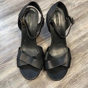 Forever 21 Black Wedge Sandals